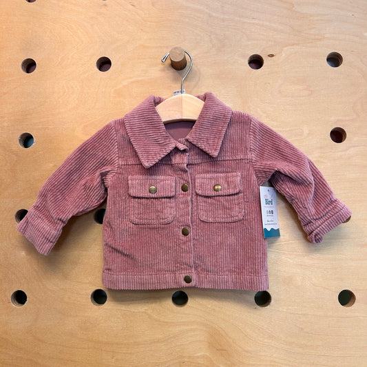 Organic Mauve Cord Snap Shacket