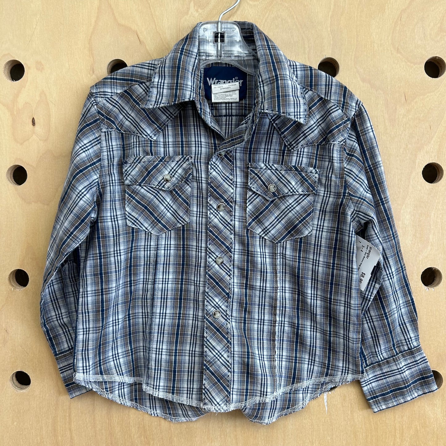 Brown + Blue Western Snap Shirt