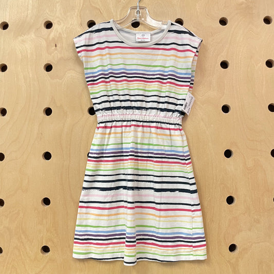 Rainbow Striped Cinched Waist Dress
