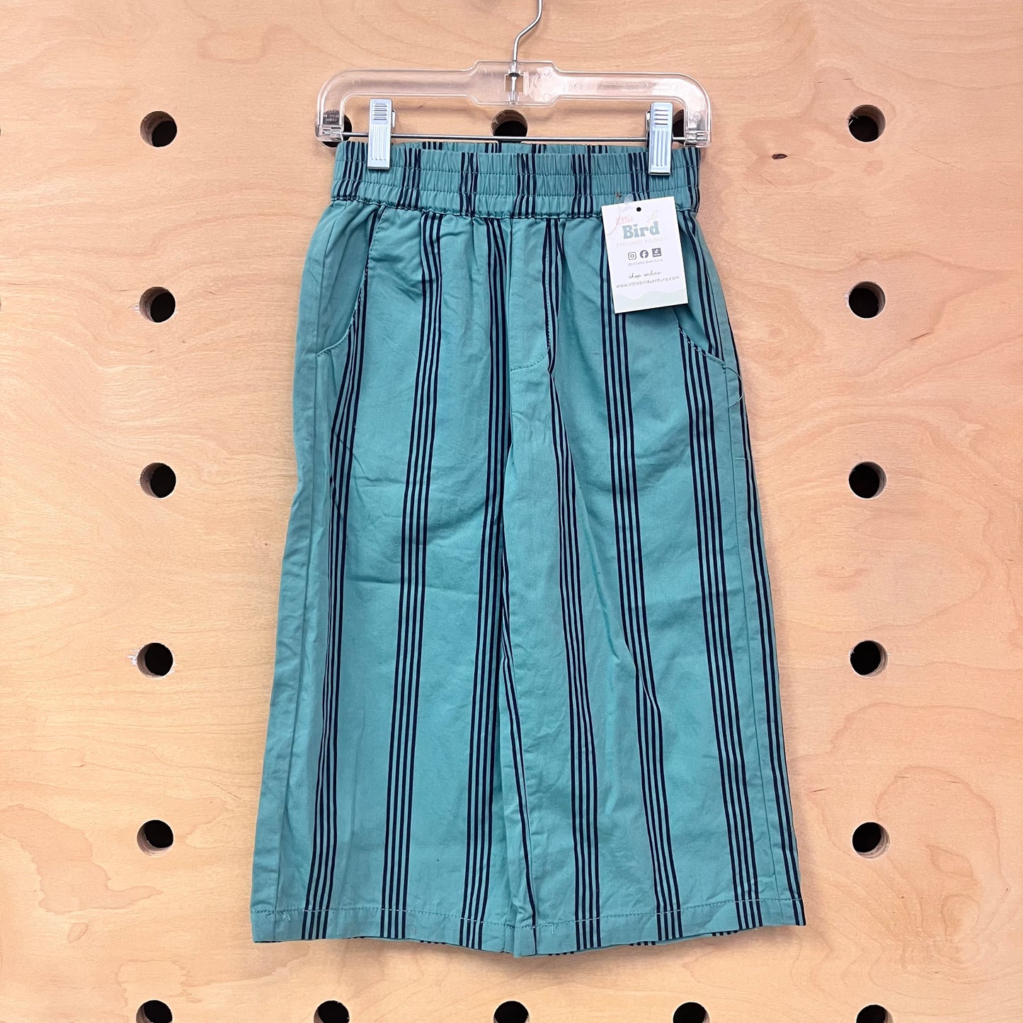Green & Navy Wide Leg Pants
