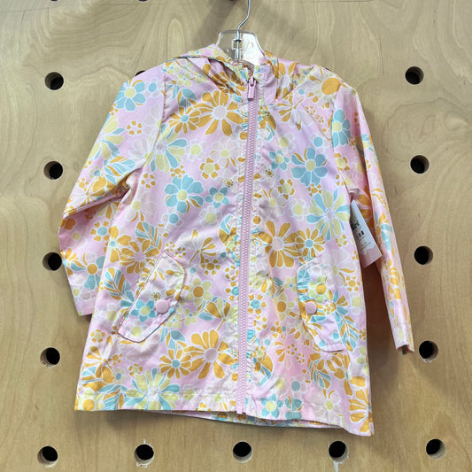 Pink Floral Zip Hoodie