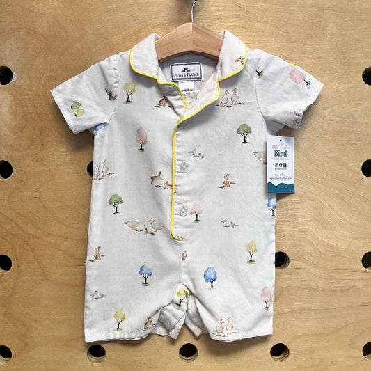 Ivory Meadow Button Up Romper