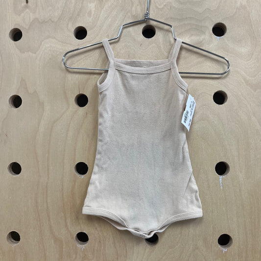 Beige Ribbed Bodysuit
