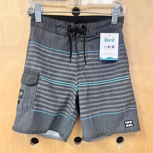 Grey Striped Swim Shorts
