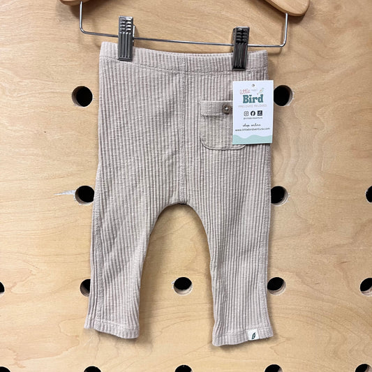 Beige Organic Ribbed Leggings