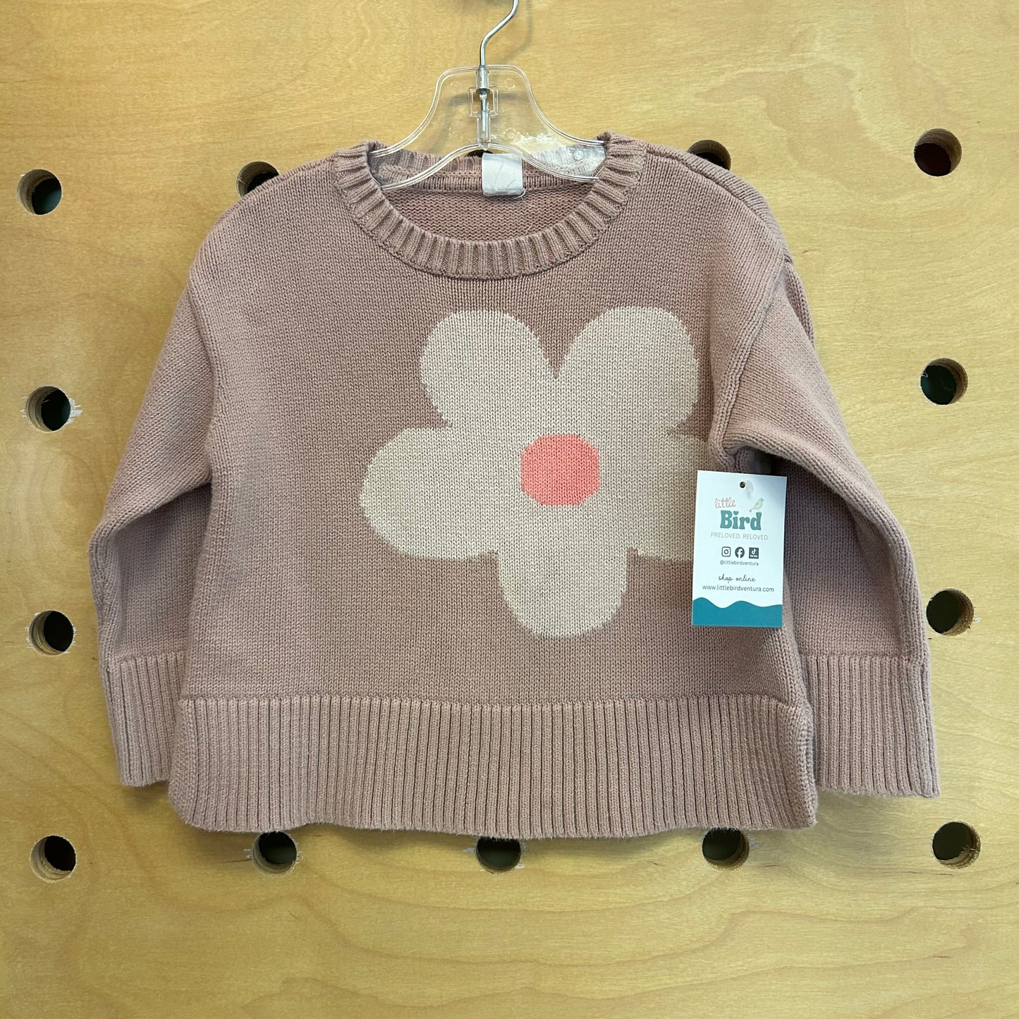 Mauve Flower Knit Sweater