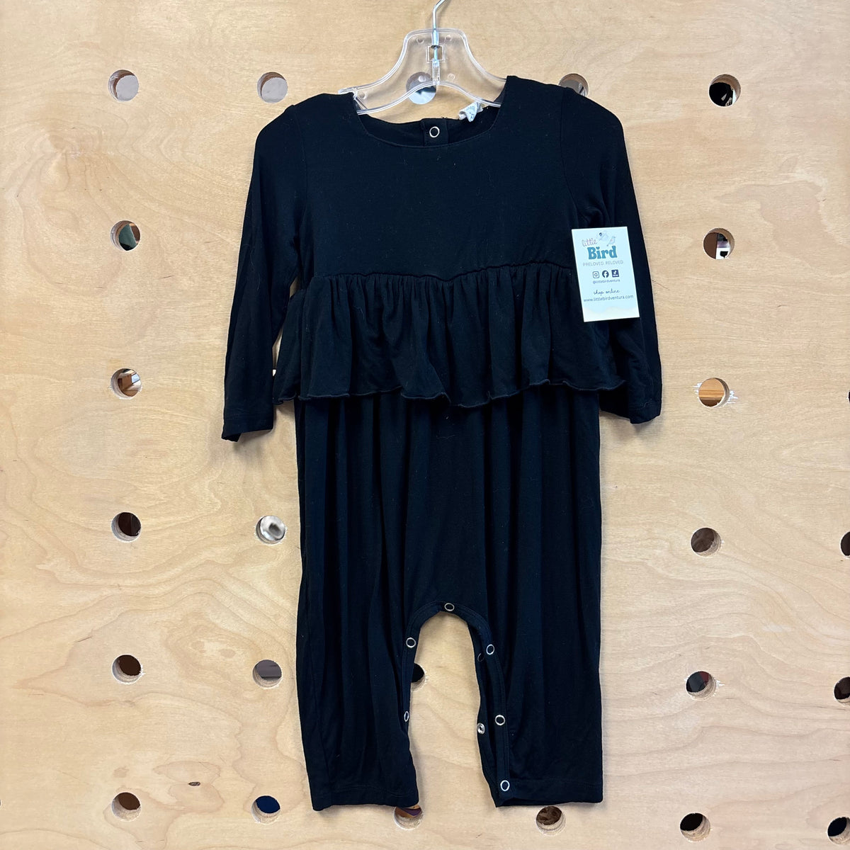 Black Bamboo Ruffle Romper