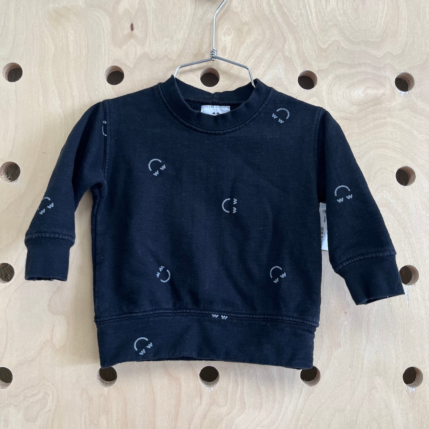 Black Happy Face Sweatshirt