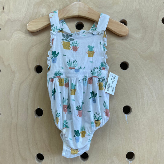 Bamboo White Happy Plants Romper