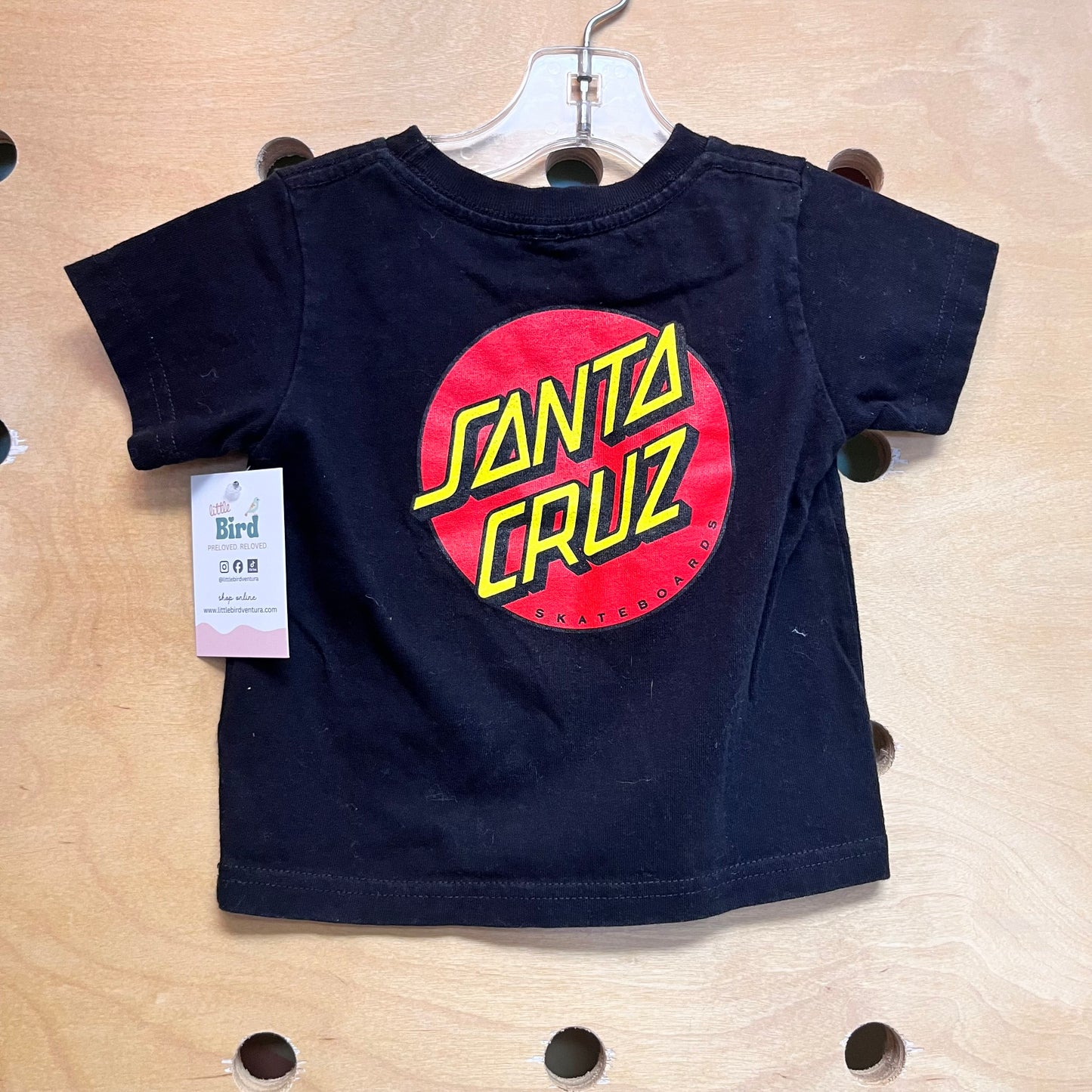 Black 'Santa Cruz' Cotton Tee