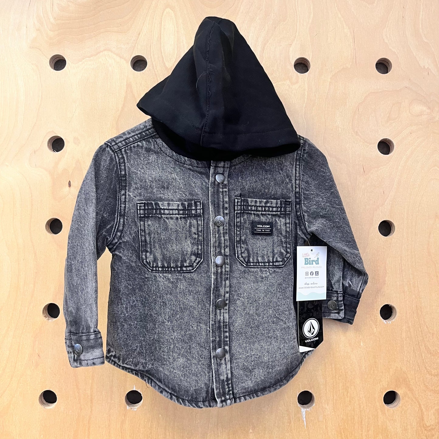 Black Denim Snap Jacket NEW!