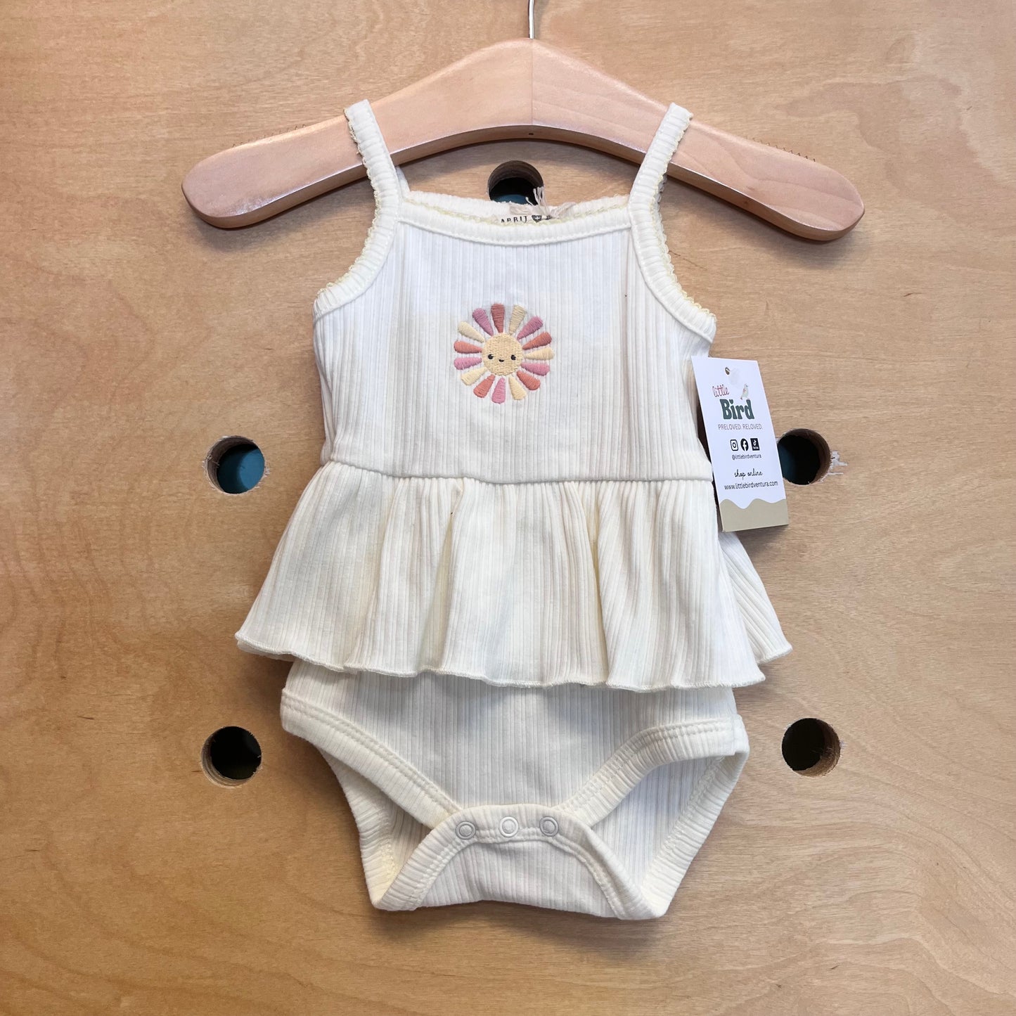 Organic Cream Ribbed Sun Romper NEW!