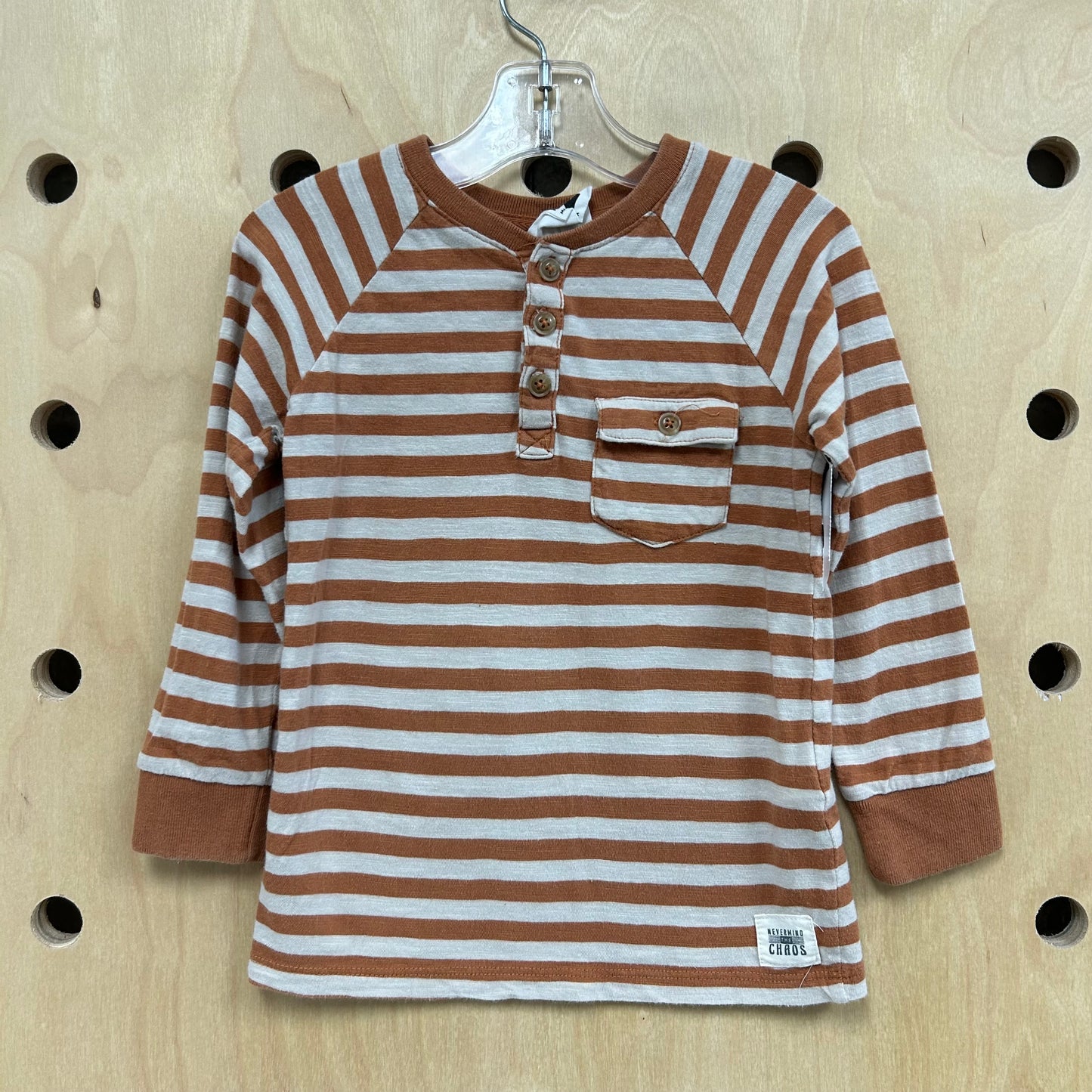 Brown Striped Henley