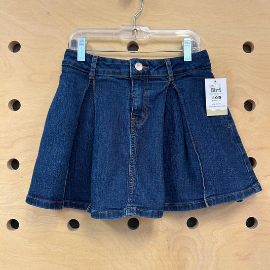 Pleated Denim Skirt