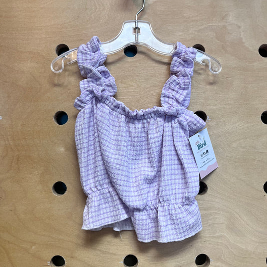 Lavender Striped Textured Tank
