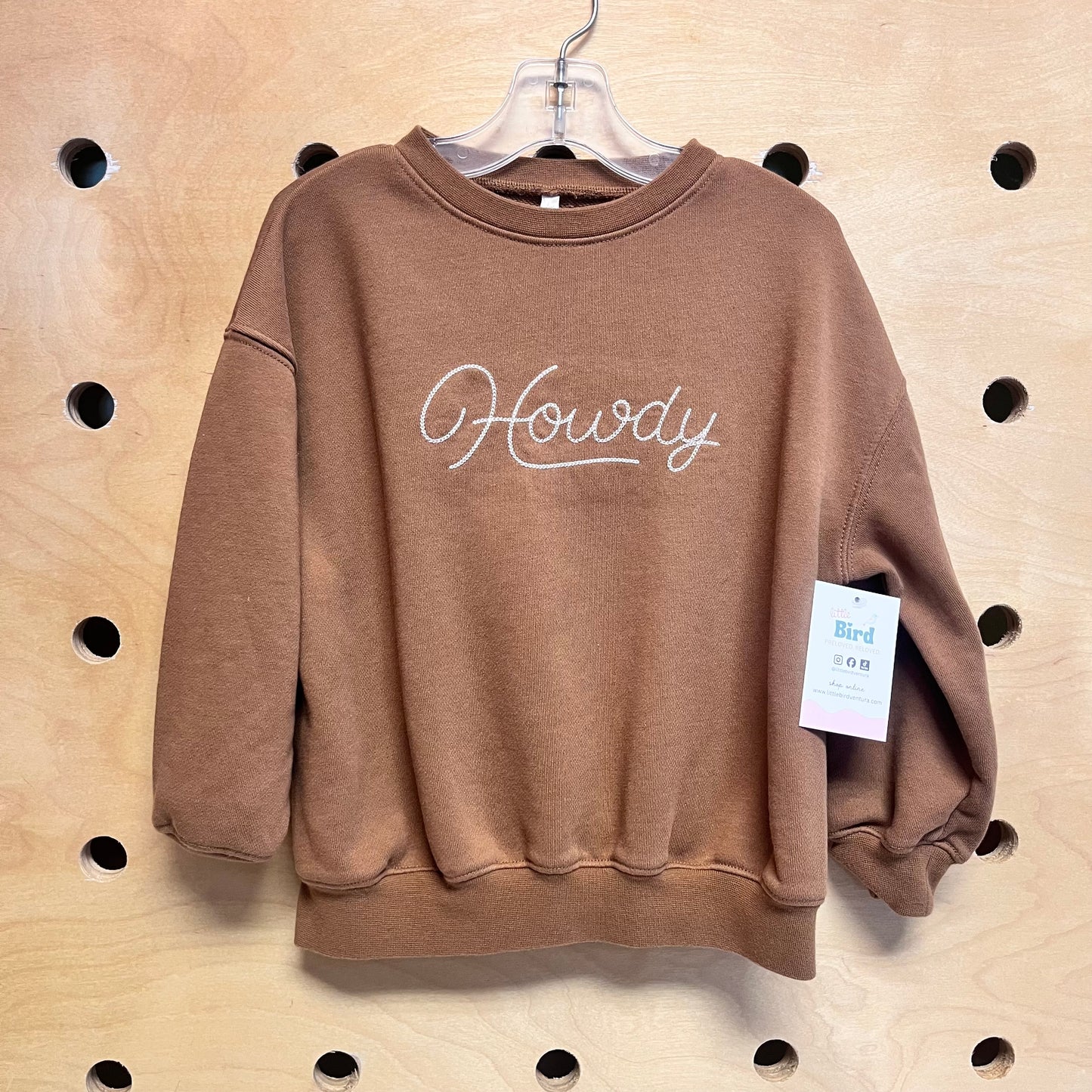 Brown Howdy Embroidered Sweatshirt