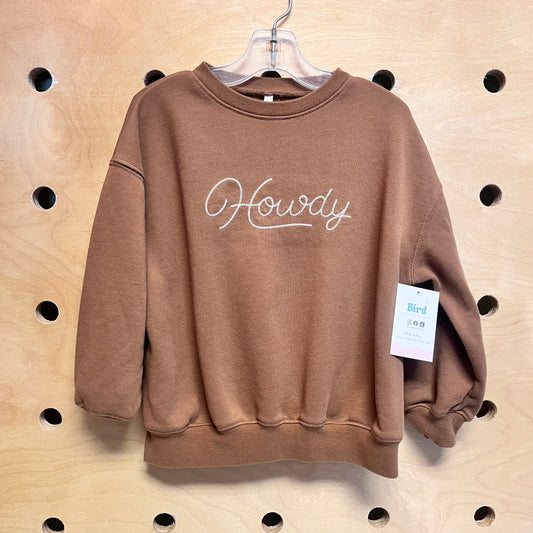 Brown Howdy Embroidered Sweatshirt