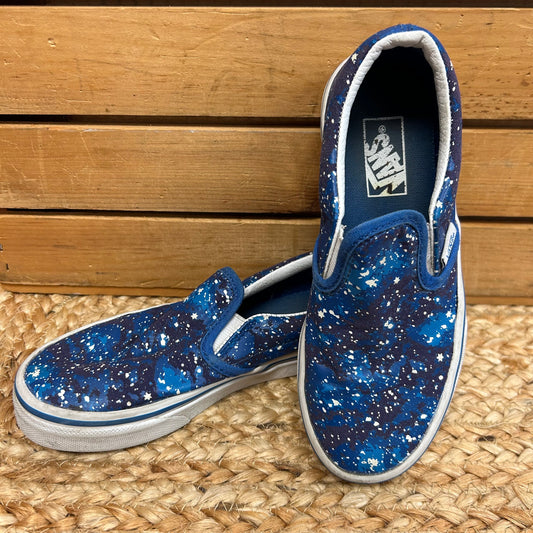 Blue Multi-Color Slip-On Sneakers
