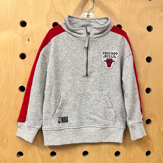 Grey Chicago Bulls Half Zip Jacket