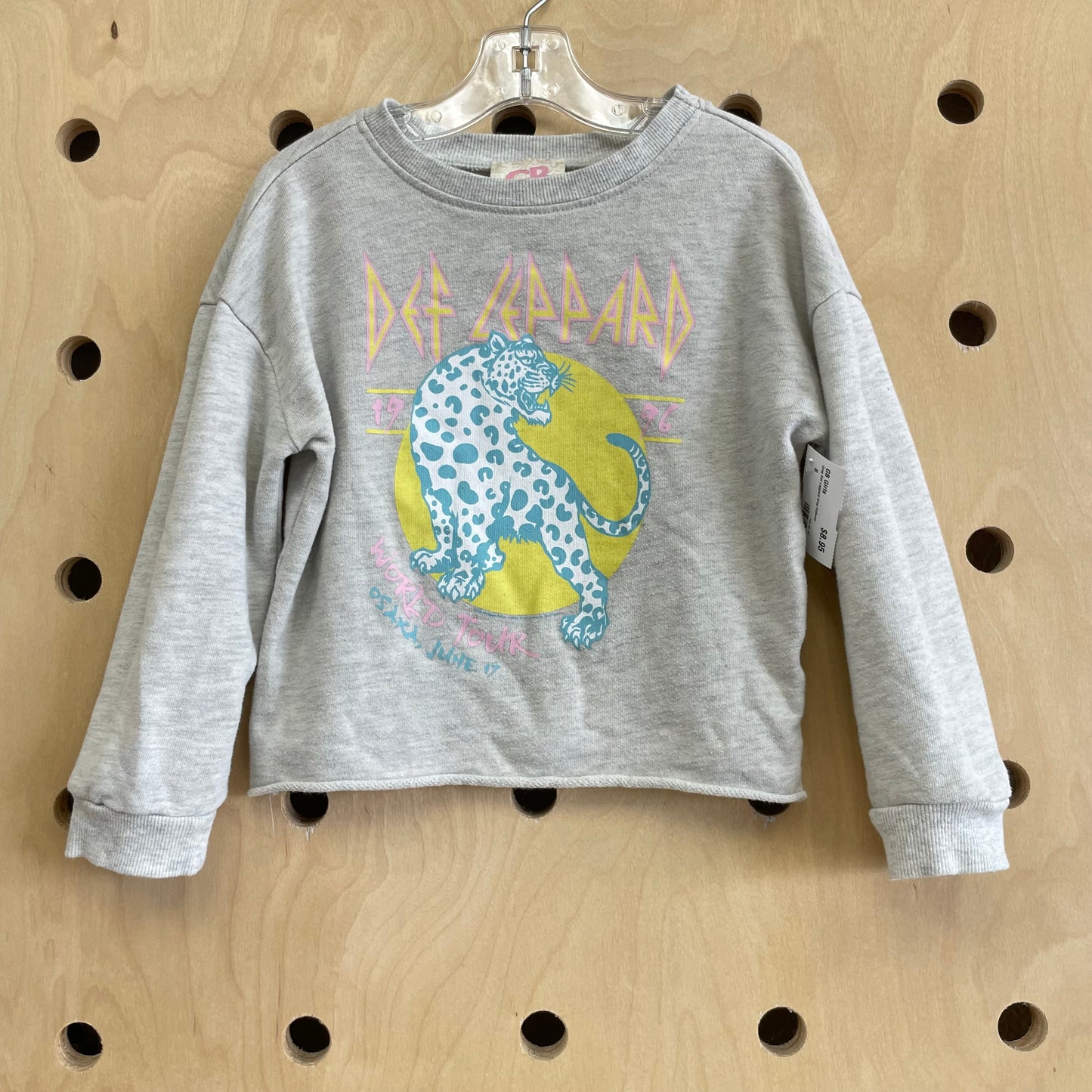 Grey Def Leppard Crop Pullover