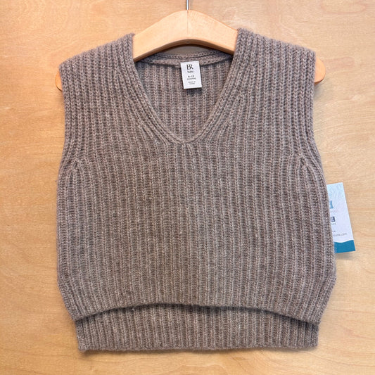 Beige Knit Cashmere Blend Vest