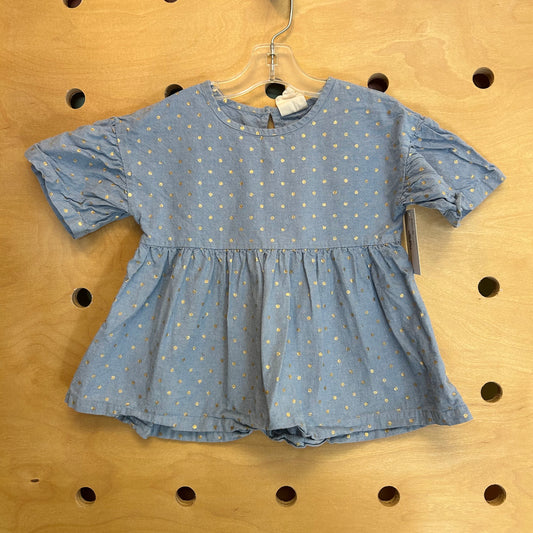 Blue/Gold Polka Dot Shirt