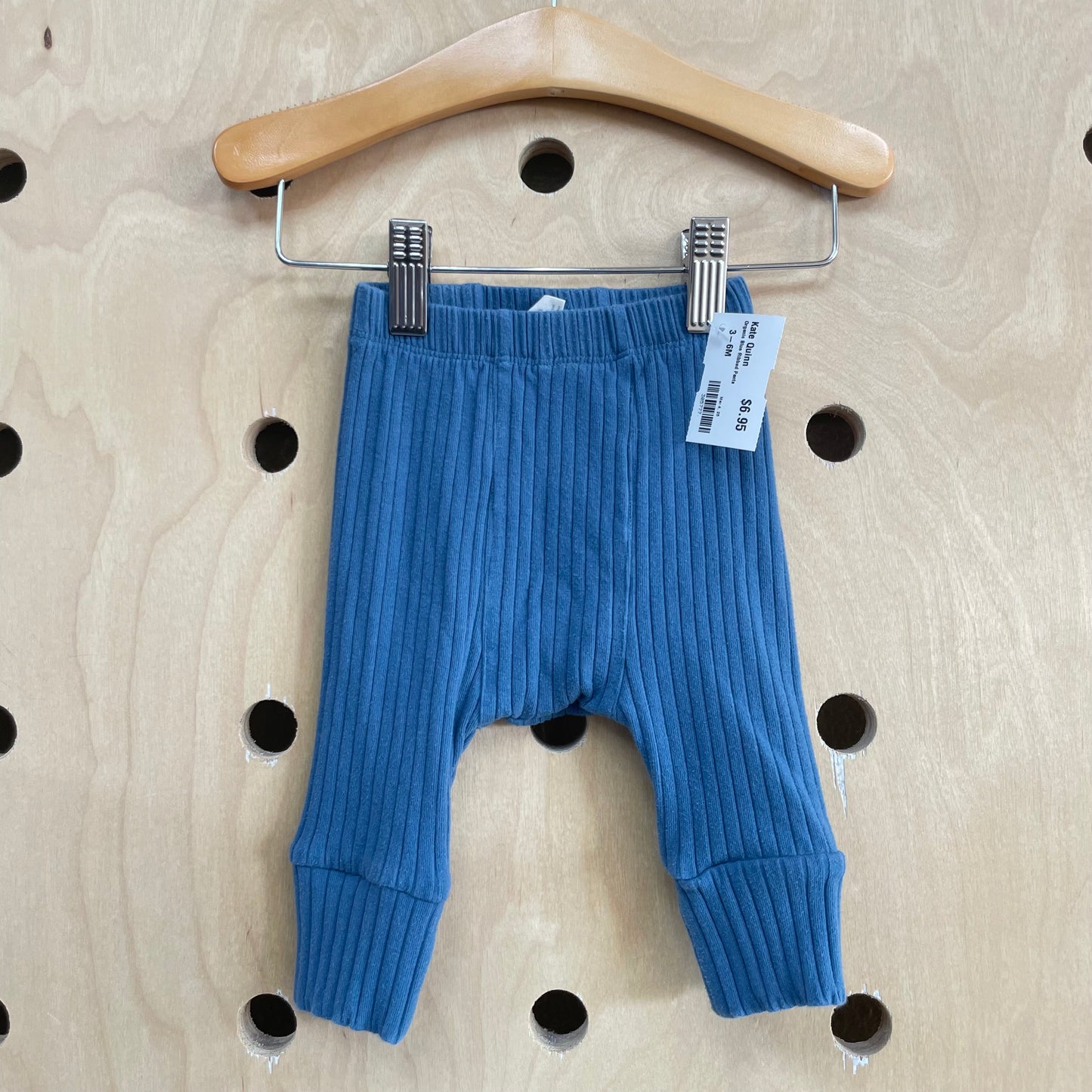 Organic Blue Ribbed Pants