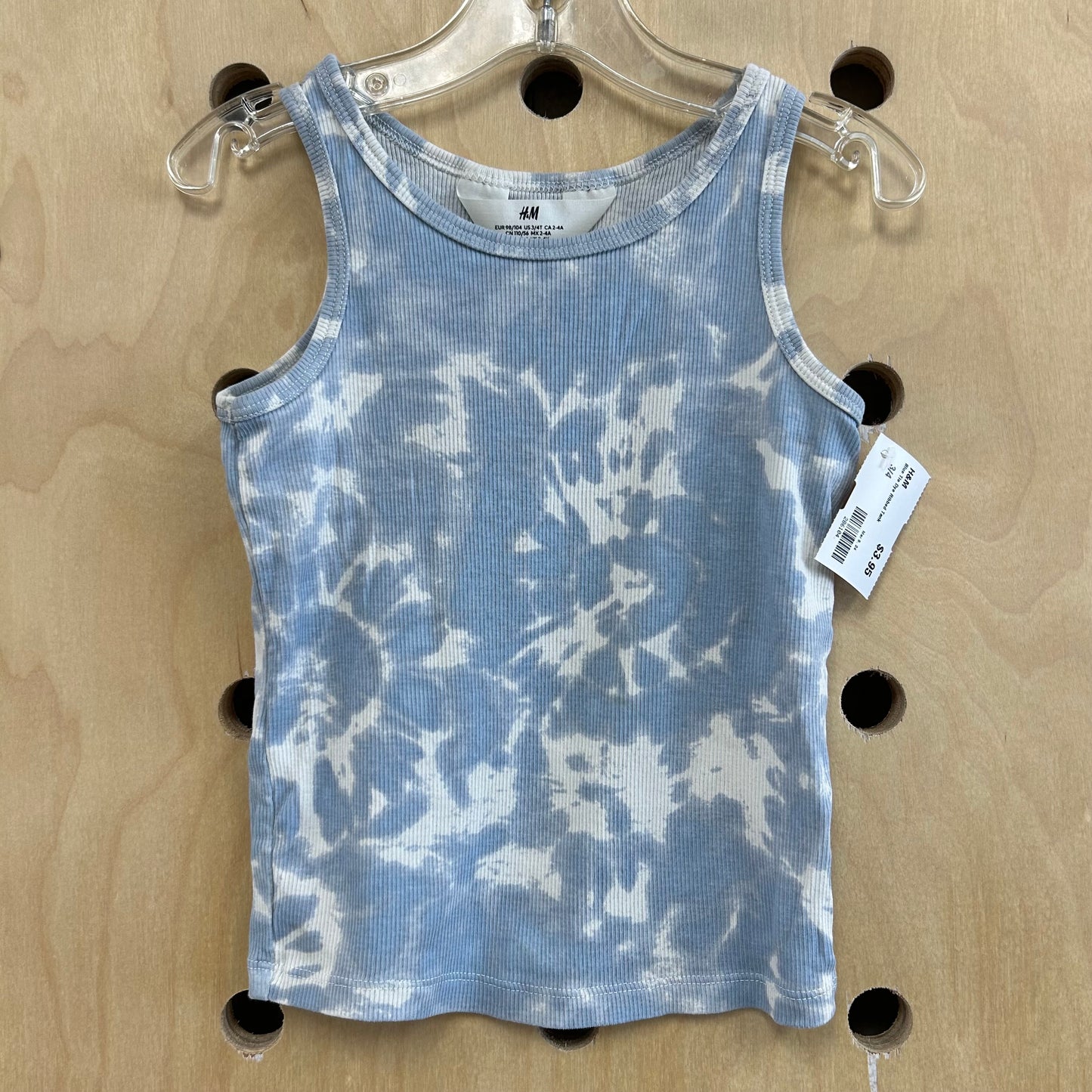 Blue Tie Dye Ribbed Tank