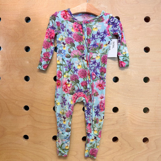 Blue/Pink Floral Zippy