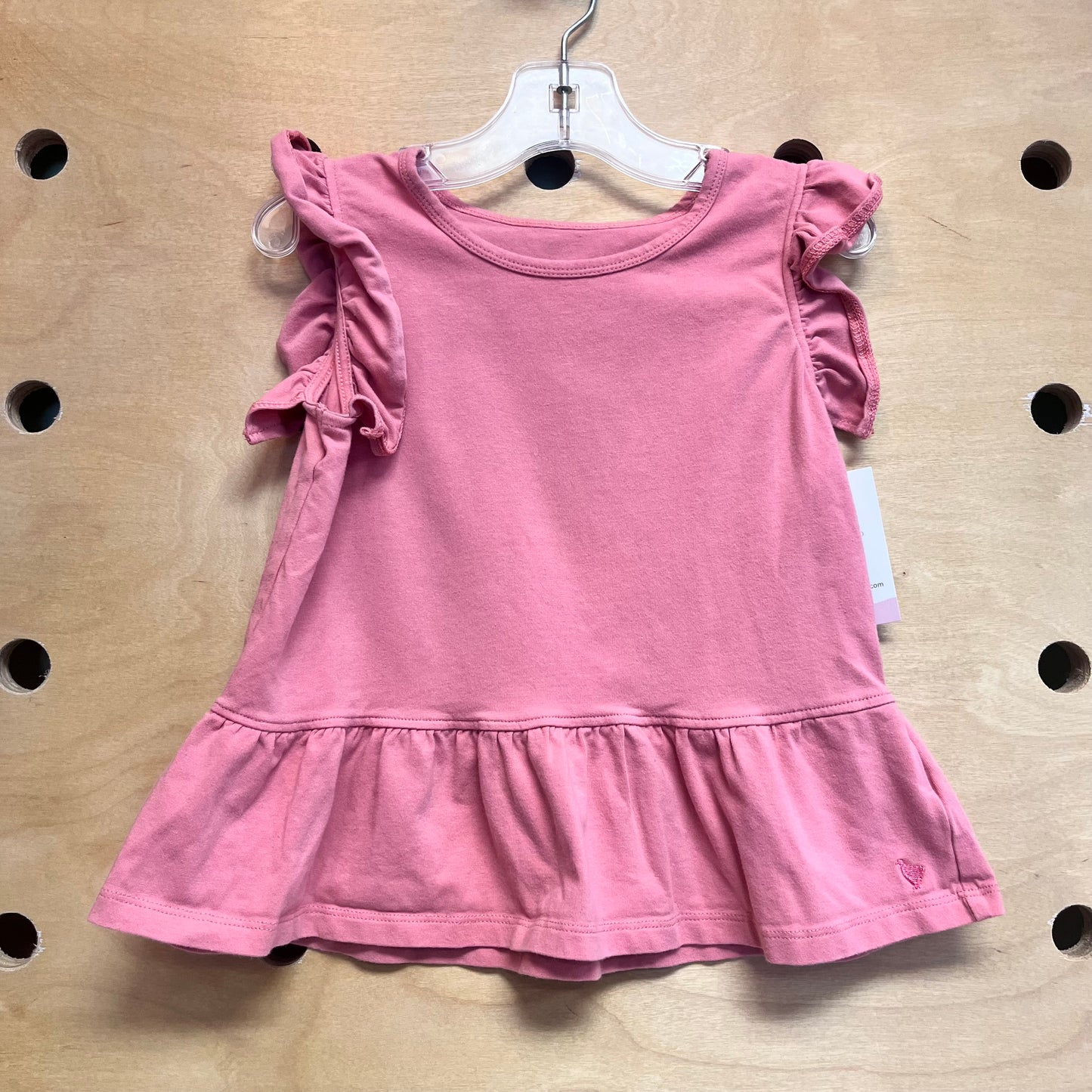 Organic Pink Ruffle Sleeve Tank