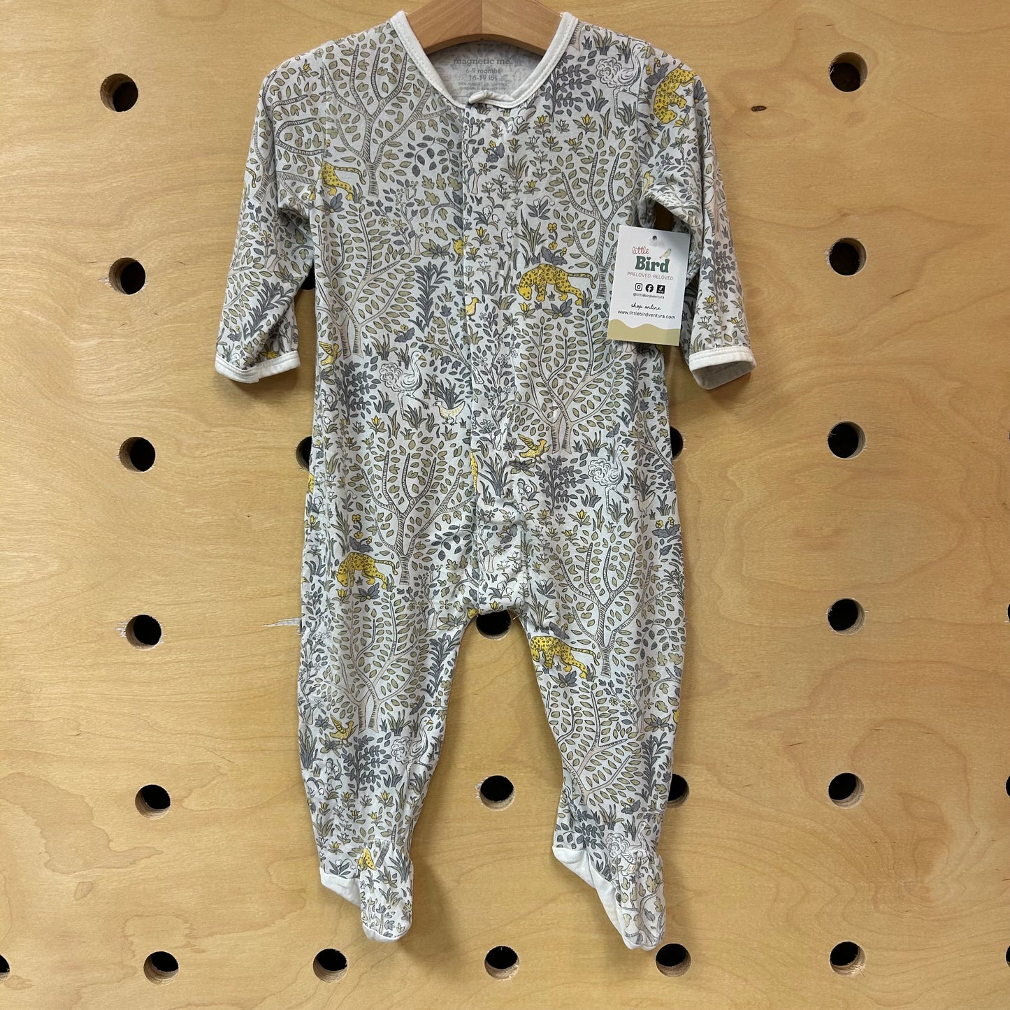 Grey Jungle Floral Magnetic Romper