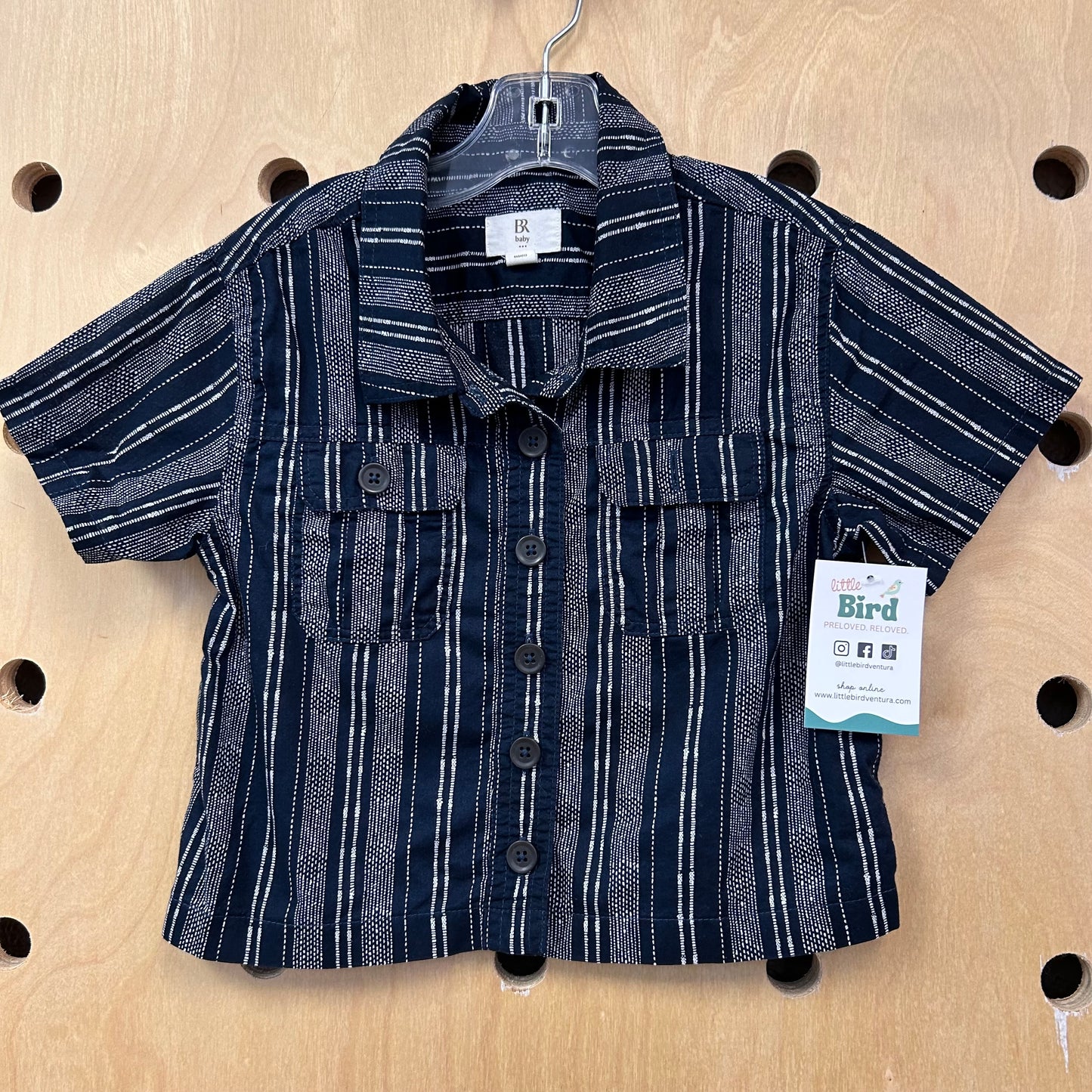 Navy + White Button Up