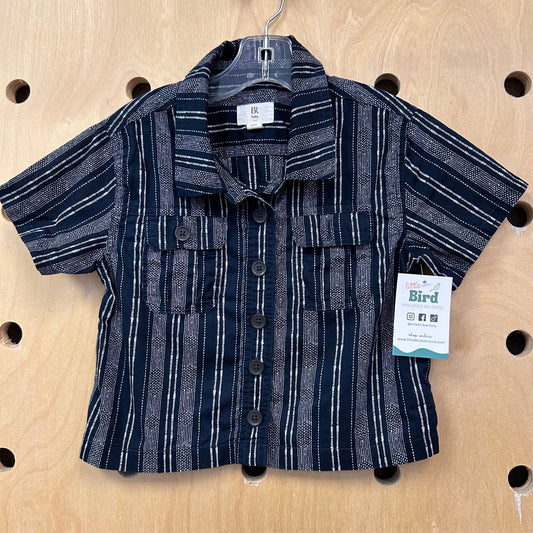 Navy + White Button Up