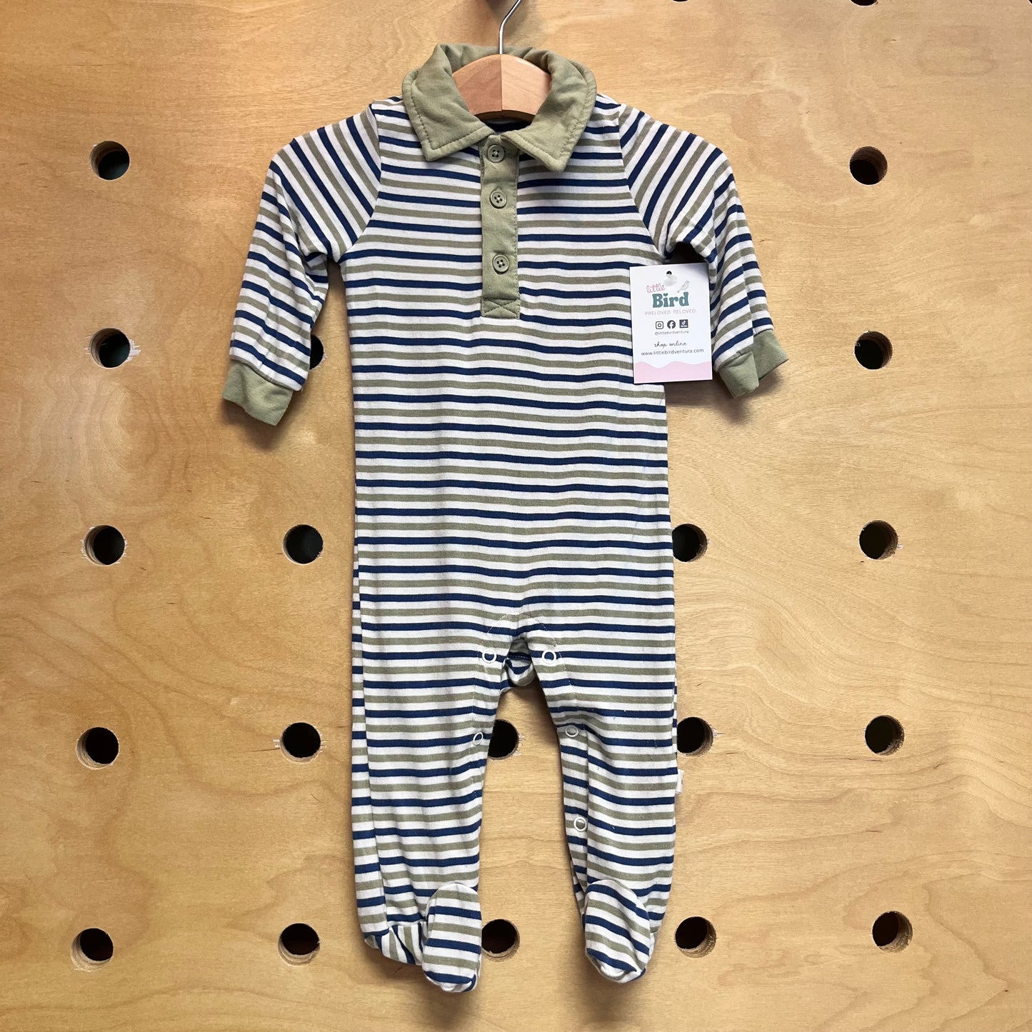 Striped Polo Bamboo Footies