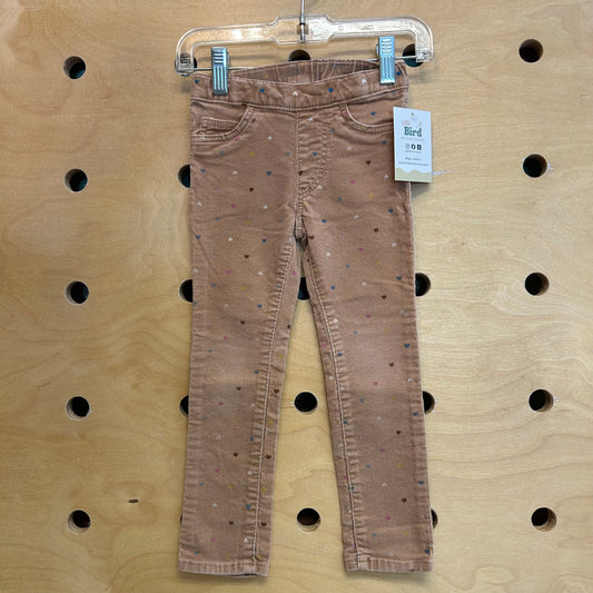 Brown Cord Hearts Pants