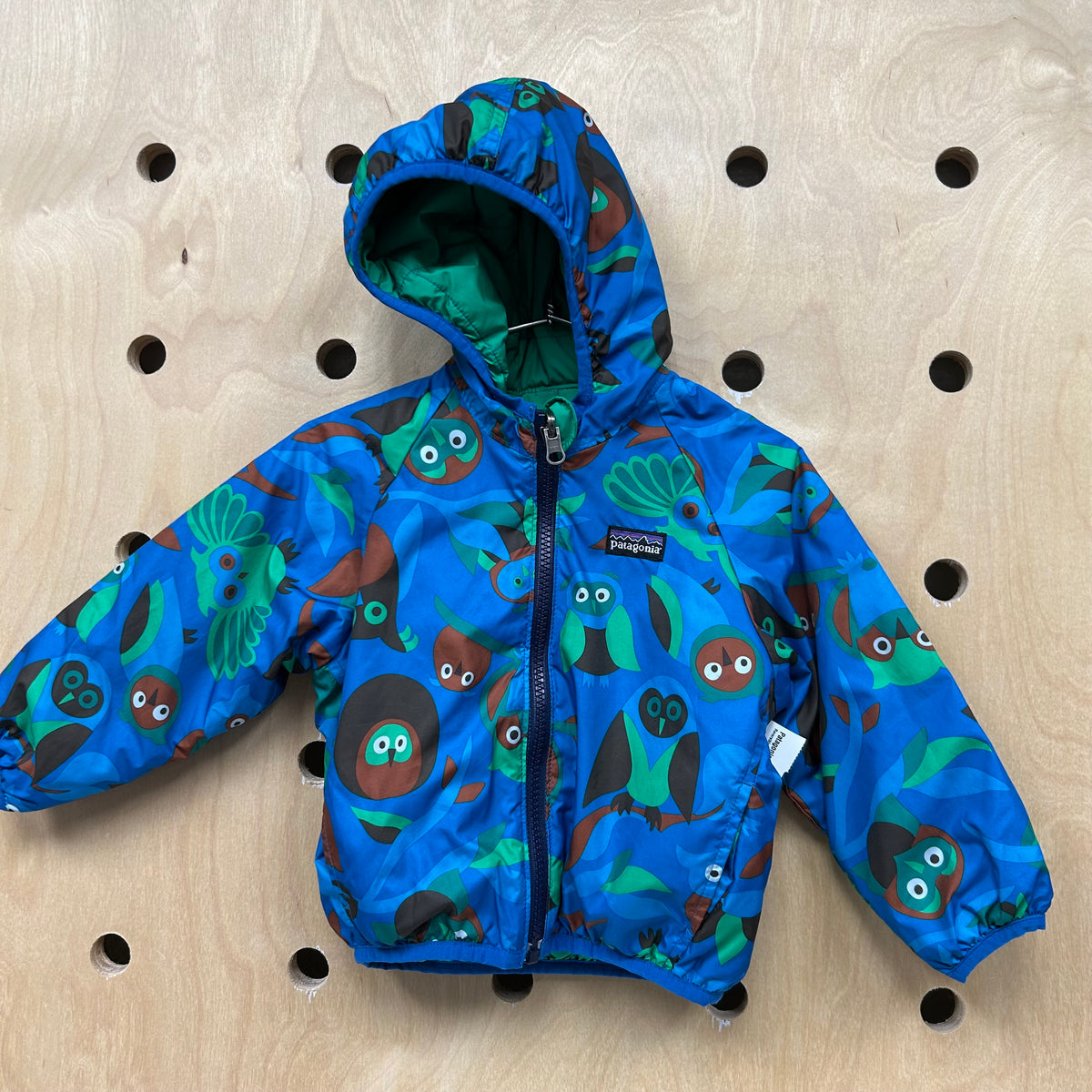 Reversible Puff Ball Jacket Owls