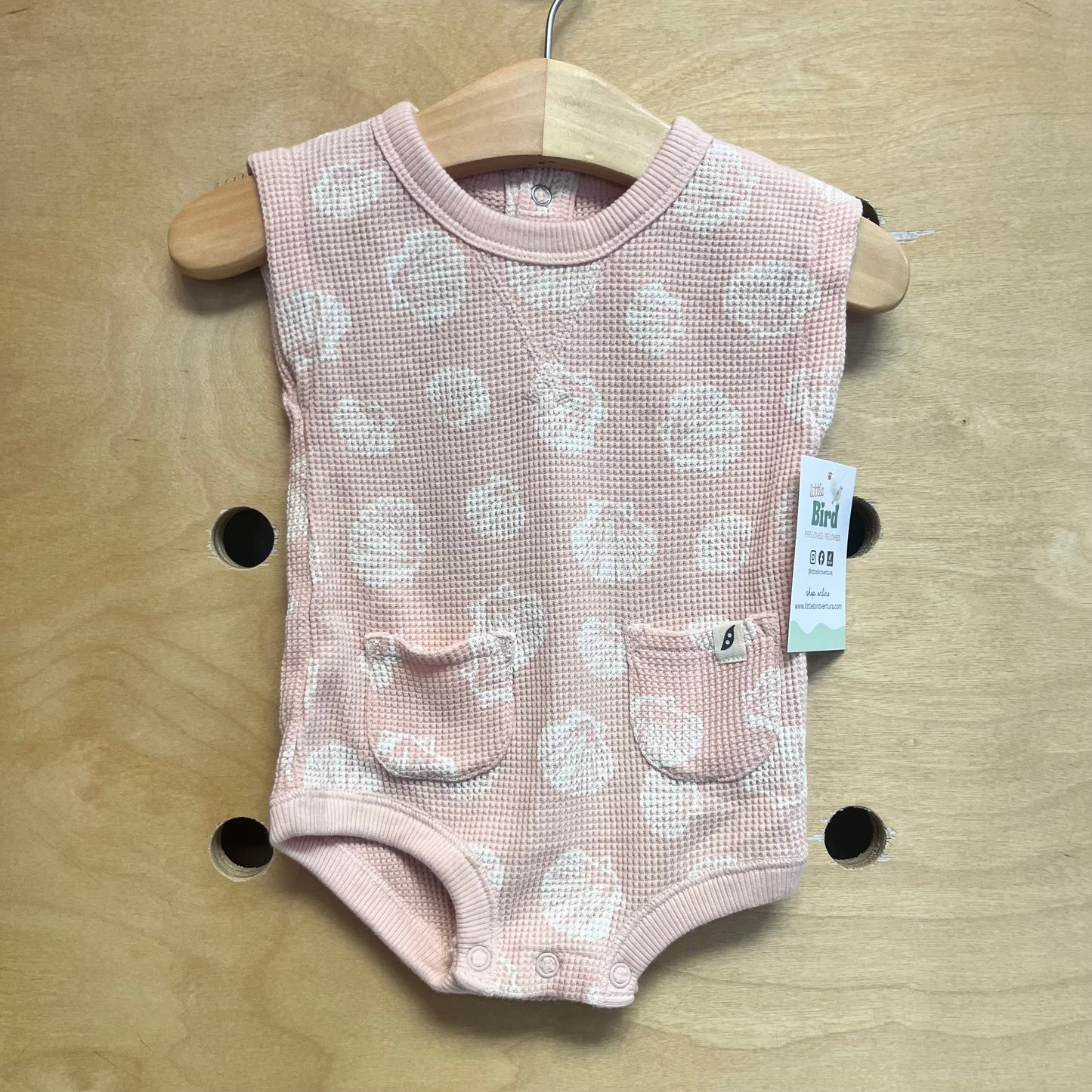 Organic Pink/White Seasshells Romper
