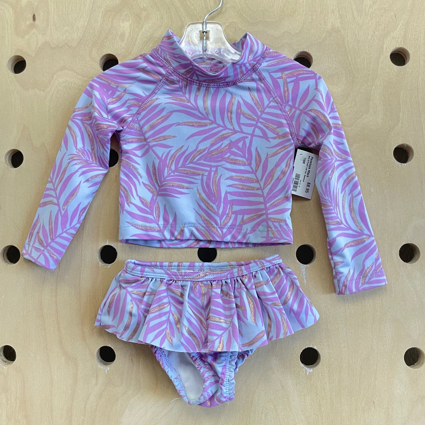 Blue & Purple Leaf 2pc. Swimsuit