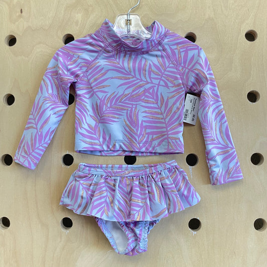 Blue & Purple Leaf 2pc. Swimsuit
