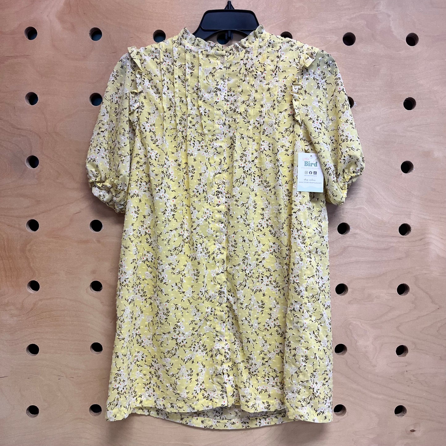 Yellow Floral Button Up Dress