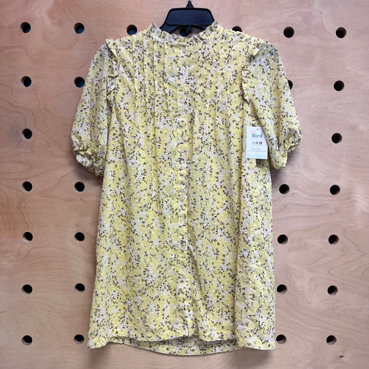Yellow Floral Button Up Dress