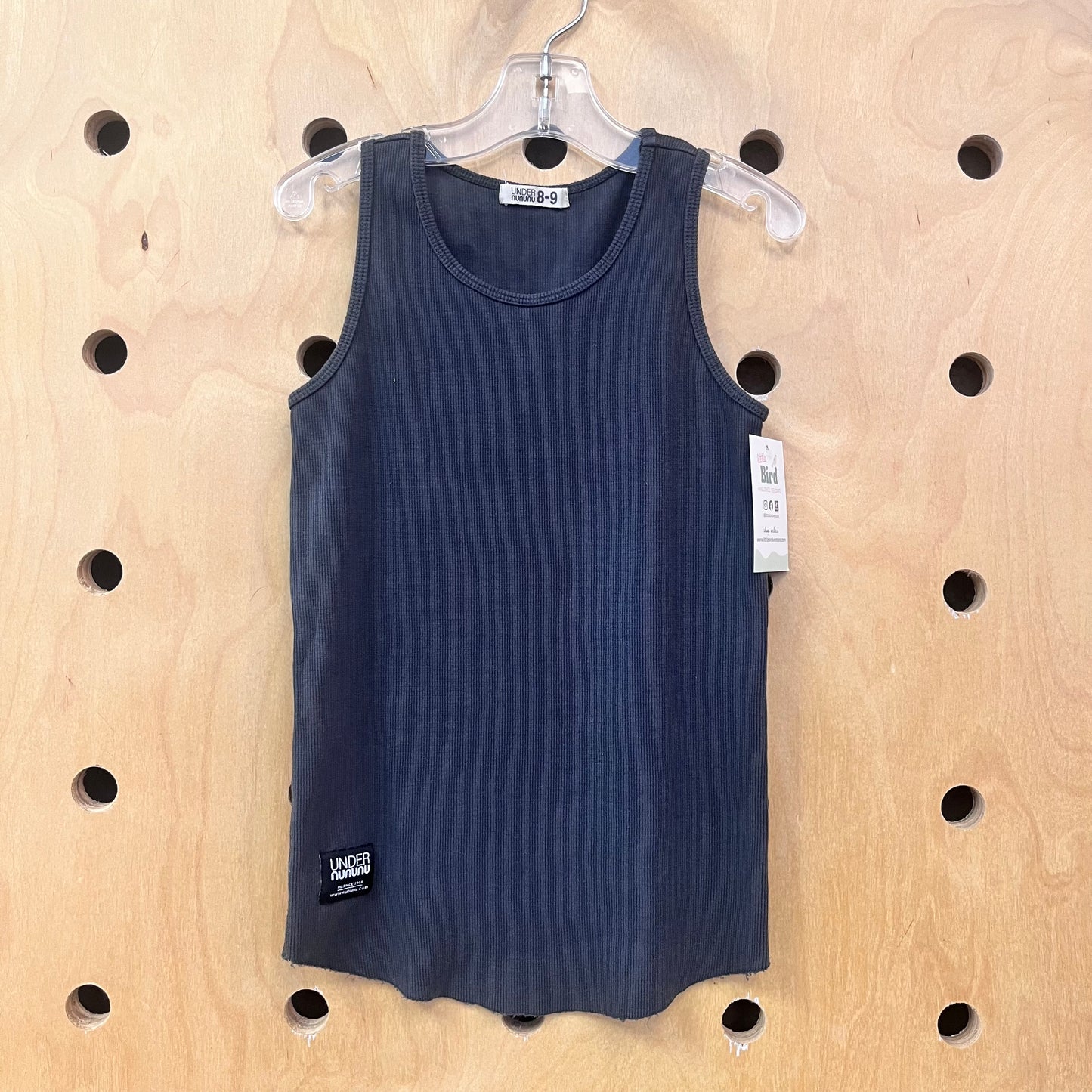Grey Ribbed Cotton Tank