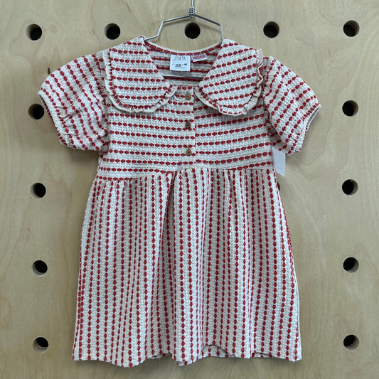 Beige & Red Waffle Dress