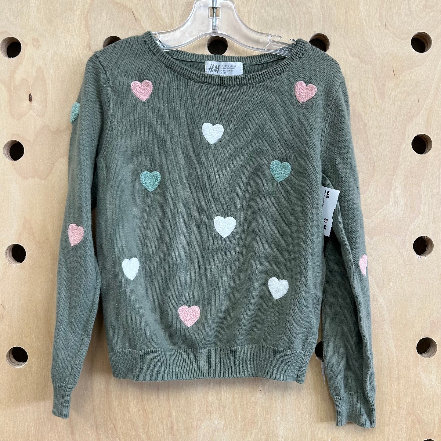 Olive + Textured Hearts Sweater