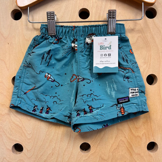 Teal Camping Baggies Shorts