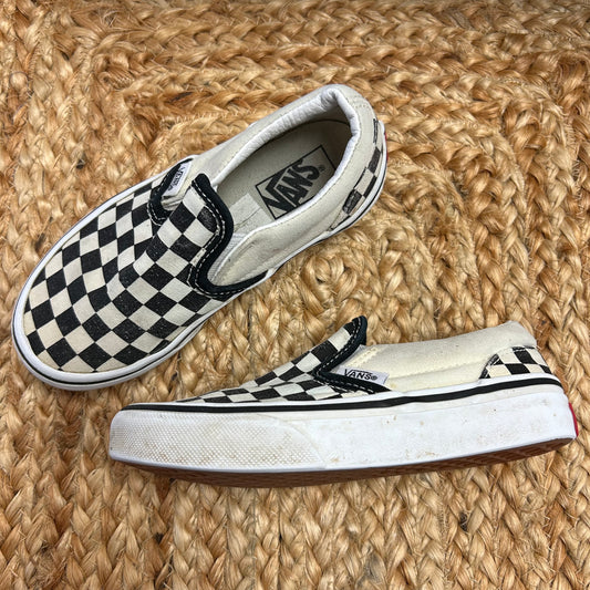 Black & White Checkered Slip Ons