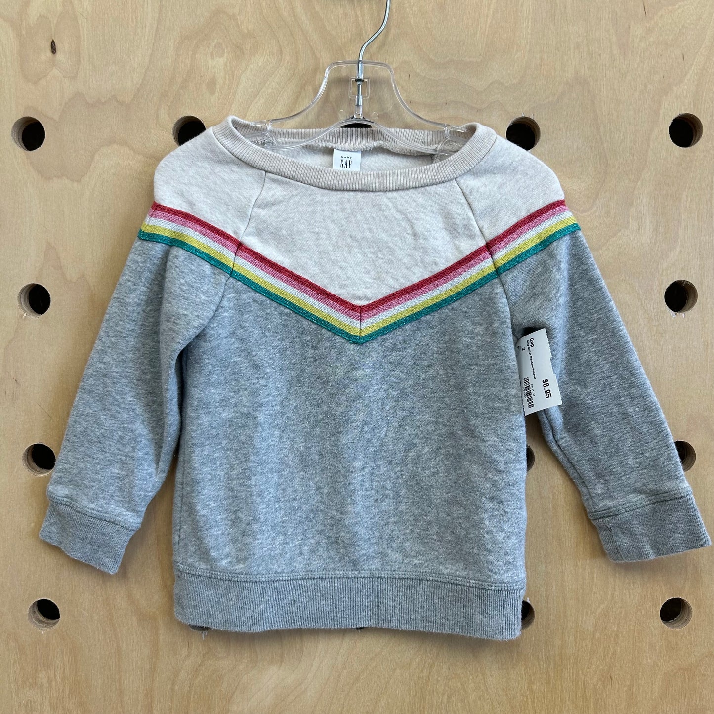 Grey Glitter Rainbow Pullover