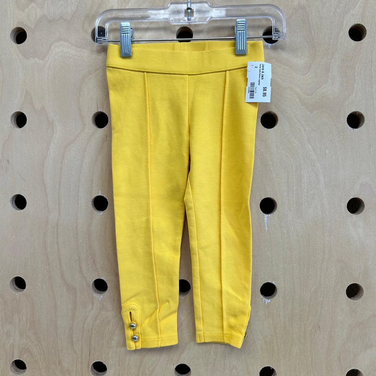 Yellow Ankle Button Leggings