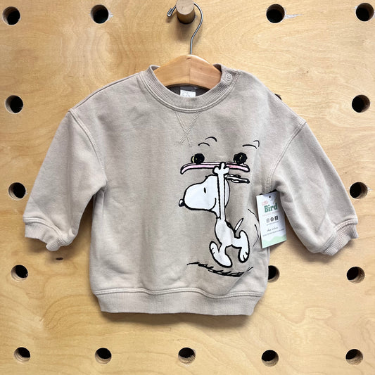 Beige Skate Board Snoopy Sweatshirt