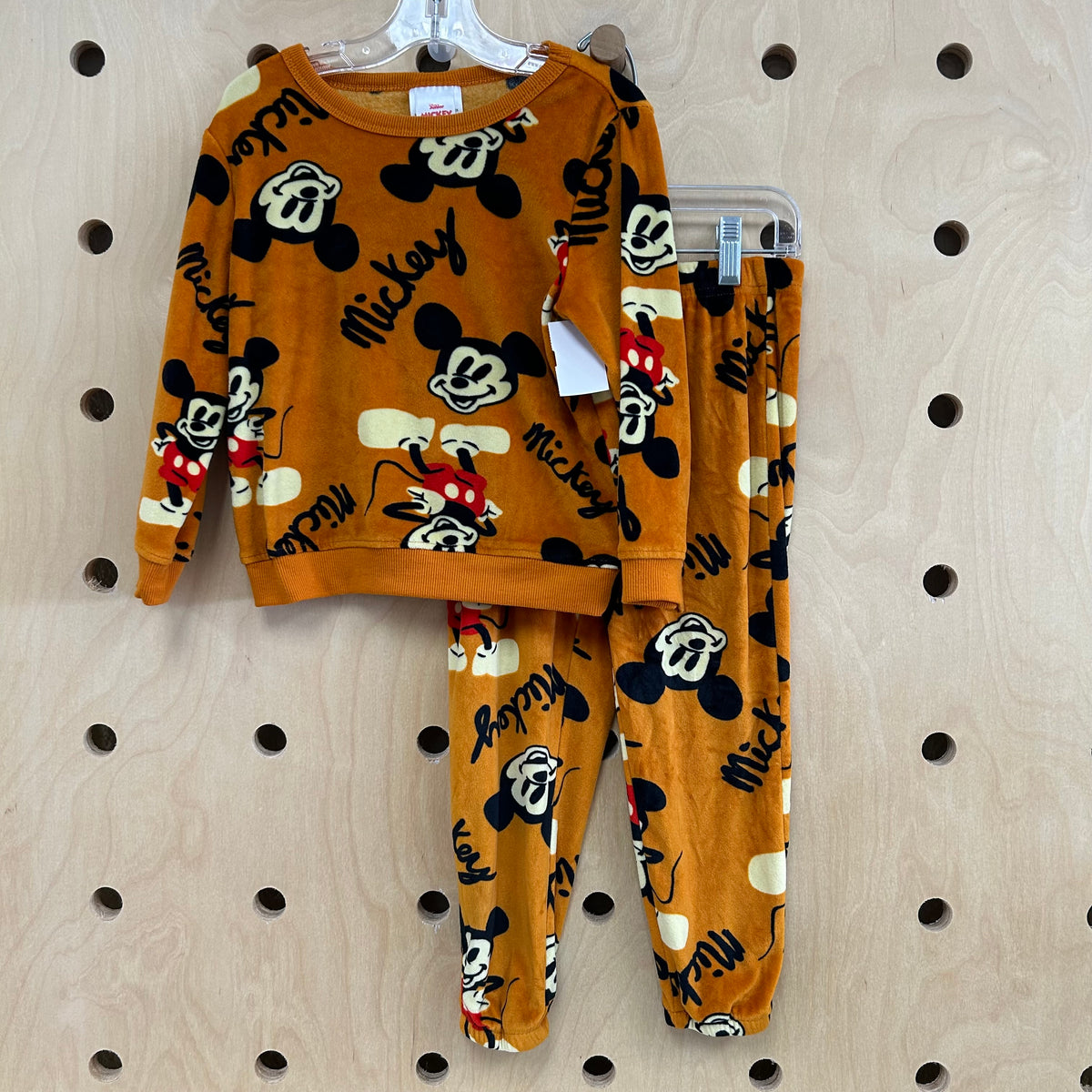 Orange Velour Mickey Fleece Outfit